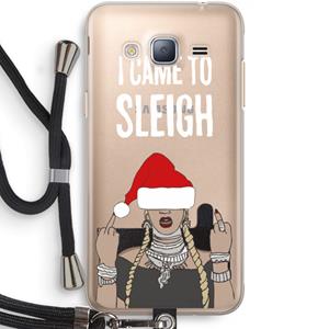 CaseCompany Came To Sleigh: Samsung Galaxy J3 (2016) Transparant Hoesje met koord