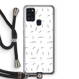 CaseCompany Hipster stripes: Samsung Galaxy A21s Transparant Hoesje met koord