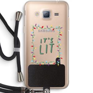 CaseCompany It's Lit: Samsung Galaxy J3 (2016) Transparant Hoesje met koord