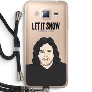 CaseCompany Let It Snow: Samsung Galaxy J3 (2016) Transparant Hoesje met koord