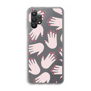 CaseCompany Hands pink: Samsung Galaxy A32 5G Transparant Hoesje