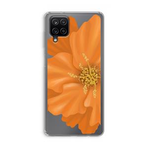 CaseCompany Orange Ellila flower: Samsung Galaxy A12 Transparant Hoesje