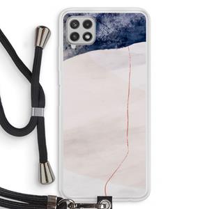 CaseCompany Stone White: Samsung Galaxy A22 4G Transparant Hoesje met koord