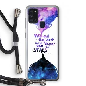 CaseCompany Stars quote: Samsung Galaxy A21s Transparant Hoesje met koord