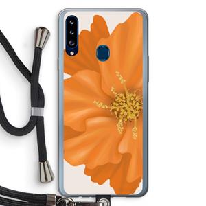 CaseCompany Orange Ellila flower: Samsung Galaxy A20s Transparant Hoesje met koord
