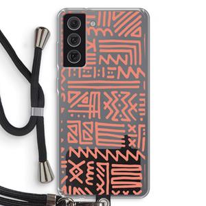 CaseCompany Marrakech Pink: Samsung Galaxy S21 FE Transparant Hoesje met koord