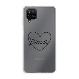 CaseCompany Friends heart black: Samsung Galaxy A12 Transparant Hoesje