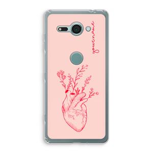 CaseCompany Blooming Heart: Sony Xperia XZ2 Compact Transparant Hoesje