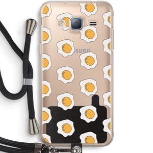 CaseCompany Bacon to my eggs #1: Samsung Galaxy J3 (2016) Transparant Hoesje met koord