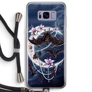 CaseCompany Vleermuizen Maan: Samsung Galaxy S8 Plus Transparant Hoesje met koord