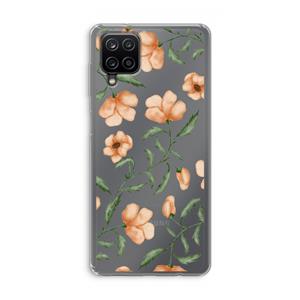 CaseCompany Peachy flowers: Samsung Galaxy A12 Transparant Hoesje