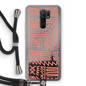 CaseCompany Marrakech Pink: Xiaomi Redmi 9 Transparant Hoesje met koord