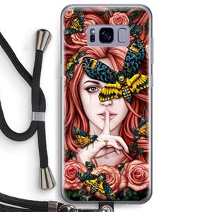 CaseCompany Lady Moth: Samsung Galaxy S8 Plus Transparant Hoesje met koord