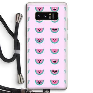 CaseCompany Smiley watermeloenprint: Samsung Galaxy Note 8 Transparant Hoesje met koord
