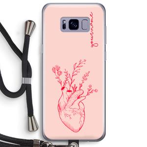 CaseCompany Blooming Heart: Samsung Galaxy S8 Plus Transparant Hoesje met koord