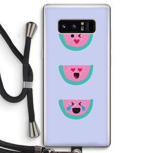 CaseCompany Smiley watermeloen: Samsung Galaxy Note 8 Transparant Hoesje met koord