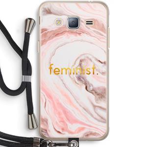 CaseCompany Feminist: Samsung Galaxy J3 (2016) Transparant Hoesje met koord
