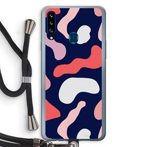 CaseCompany Memphis Shapes Pink: Samsung Galaxy A20s Transparant Hoesje met koord