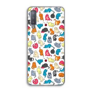 CaseCompany Kleurrijke katten: Samsung Galaxy A7 (2018) Transparant Hoesje
