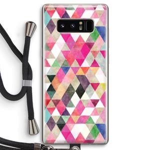 CaseCompany Gekleurde driehoekjes: Samsung Galaxy Note 8 Transparant Hoesje met koord