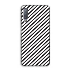 CaseCompany Strepen zwart-wit: Samsung Galaxy A7 (2018) Transparant Hoesje