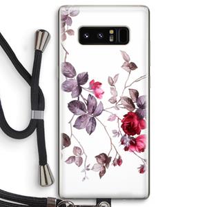 CaseCompany Mooie bloemen: Samsung Galaxy Note 8 Transparant Hoesje met koord