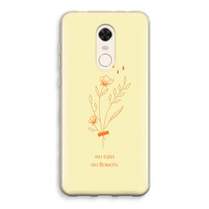 CaseCompany No rain no flowers: Xiaomi Redmi 5 Transparant Hoesje