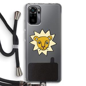 CaseCompany Kleine leeuw: Xiaomi Redmi Note 10 Pro Transparant Hoesje met koord