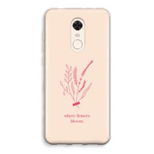 CaseCompany Where flowers bloom: Xiaomi Redmi 5 Transparant Hoesje