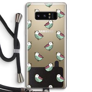 CaseCompany Vogeltjes: Samsung Galaxy Note 8 Transparant Hoesje met koord