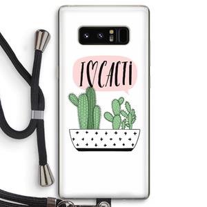 CaseCompany I love cacti: Samsung Galaxy Note 8 Transparant Hoesje met koord