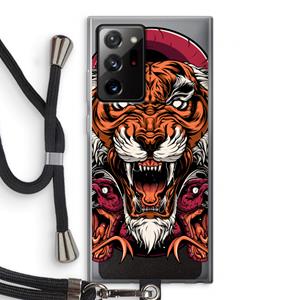 CaseCompany Tiger and Rattlesnakes: Samsung Galaxy Note 20 Ultra / Note 20 Ultra 5G Transparant Hoesje met koord