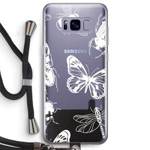 CaseCompany Tiny Bugs: Samsung Galaxy S8 Plus Transparant Hoesje met koord