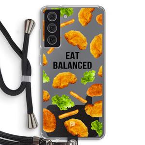 CaseCompany Eat Balanced: Samsung Galaxy S21 FE Transparant Hoesje met koord