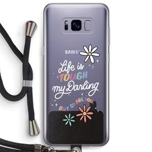 CaseCompany Tough Life: Samsung Galaxy S8 Plus Transparant Hoesje met koord