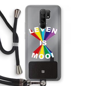 CaseCompany Het Leven Is Mooi: Xiaomi Redmi 9 Transparant Hoesje met koord