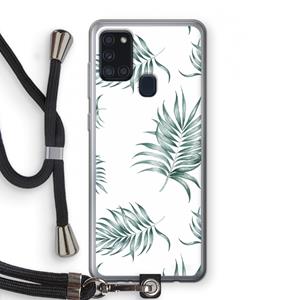 CaseCompany Simple leaves: Samsung Galaxy A21s Transparant Hoesje met koord