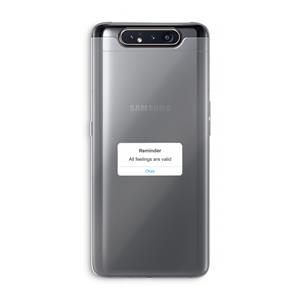 CaseCompany Reminder: Samsung Galaxy A80 Transparant Hoesje