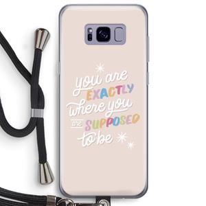 CaseCompany Right Place: Samsung Galaxy S8 Plus Transparant Hoesje met koord
