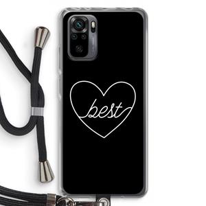 CaseCompany Best heart black: Xiaomi Redmi Note 10 Pro Transparant Hoesje met koord