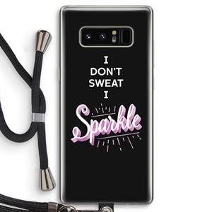 CaseCompany Sparkle quote: Samsung Galaxy Note 8 Transparant Hoesje met koord