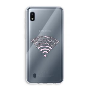 CaseCompany Home Is Where The Wifi Is: Samsung Galaxy A10 Transparant Hoesje