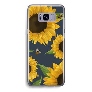 CaseCompany Sunflower and bees: Samsung Galaxy S8 Transparant Hoesje