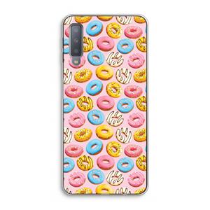 CaseCompany Pink donuts: Samsung Galaxy A7 (2018) Transparant Hoesje