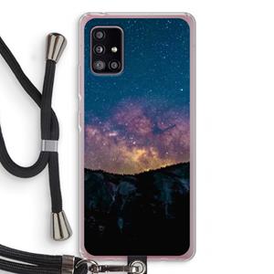 CaseCompany Travel to space: Samsung Galaxy A51 5G Transparant Hoesje met koord