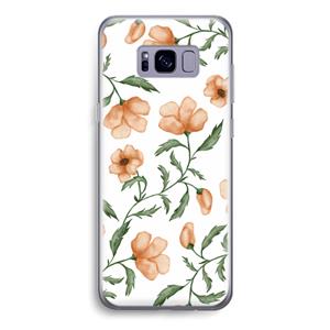CaseCompany Peachy flowers: Samsung Galaxy S8 Transparant Hoesje