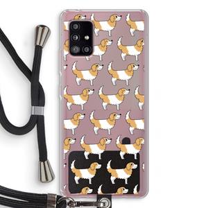 CaseCompany Doggy: Samsung Galaxy A51 5G Transparant Hoesje met koord