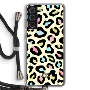 CaseCompany Leopard pattern: Samsung Galaxy S21 FE Transparant Hoesje met koord