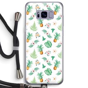 CaseCompany Ananas bladeren: Samsung Galaxy S8 Plus Transparant Hoesje met koord