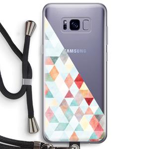 CaseCompany Gekleurde driehoekjes pastel: Samsung Galaxy S8 Plus Transparant Hoesje met koord